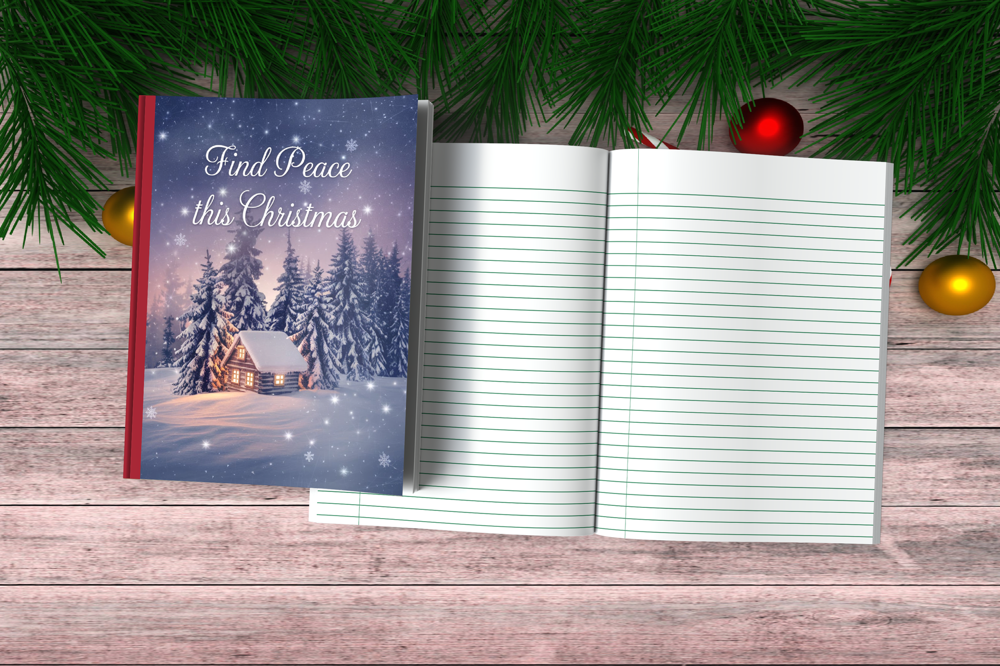 Find Peace This Christmas - Christmas Composition Notebook