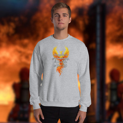 Firefighter Crew Neck Sweatshirt - Strength Is In Acknowledging When You Need Help Mental Health Struggles for Firefighters