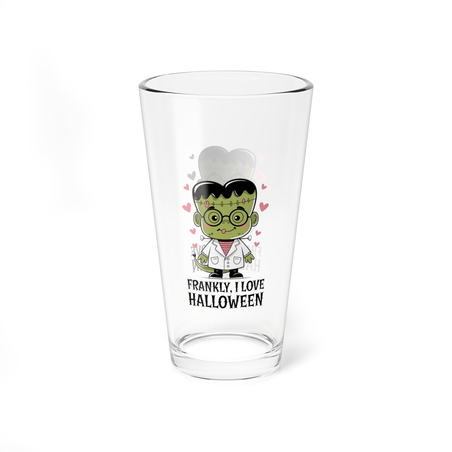 Frankly, I Love Halloween, Halloween Pint Glass, 16oz - Perfect Halloween Party Drinkware