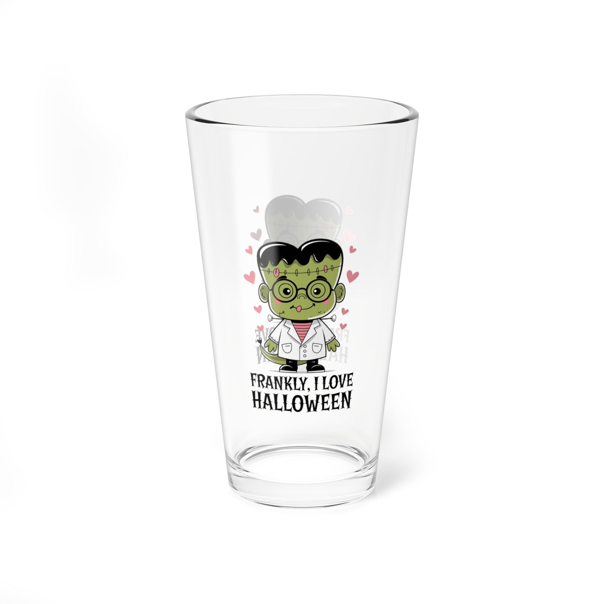 Frankly, I Love Halloween, Halloween Pint Glass, 16oz - Perfect Halloween Party Drinkware