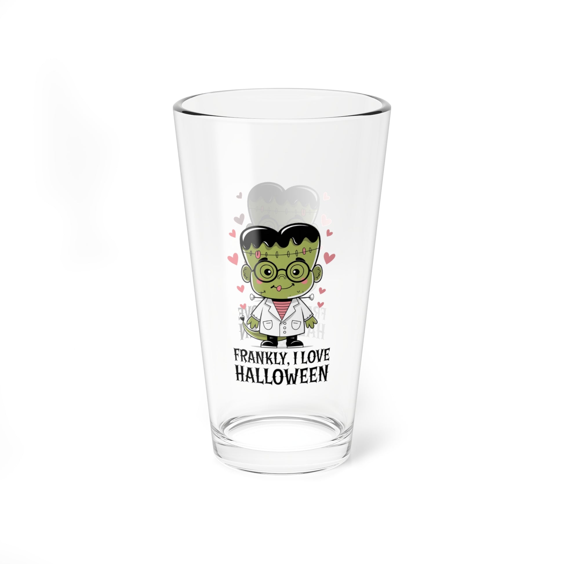 Frankly, I Love Halloween, Halloween Pint Glass, 16oz - Perfect Halloween Party Drinkware