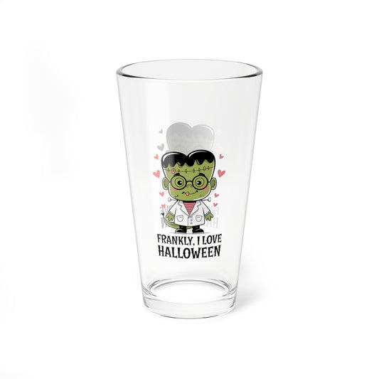 Frankly, I Love Halloween, Halloween Pint Glass, 16oz - Perfect Halloween Party Drinkware