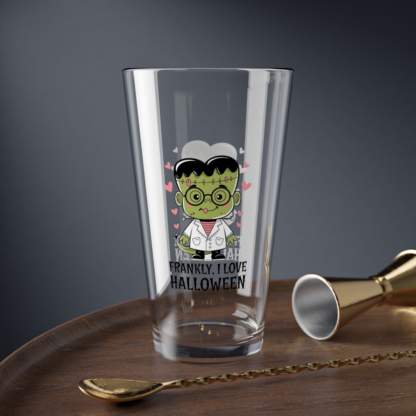 Frankly, I Love Halloween, Halloween Pint Glass, 16oz - Perfect Halloween Party Drinkware