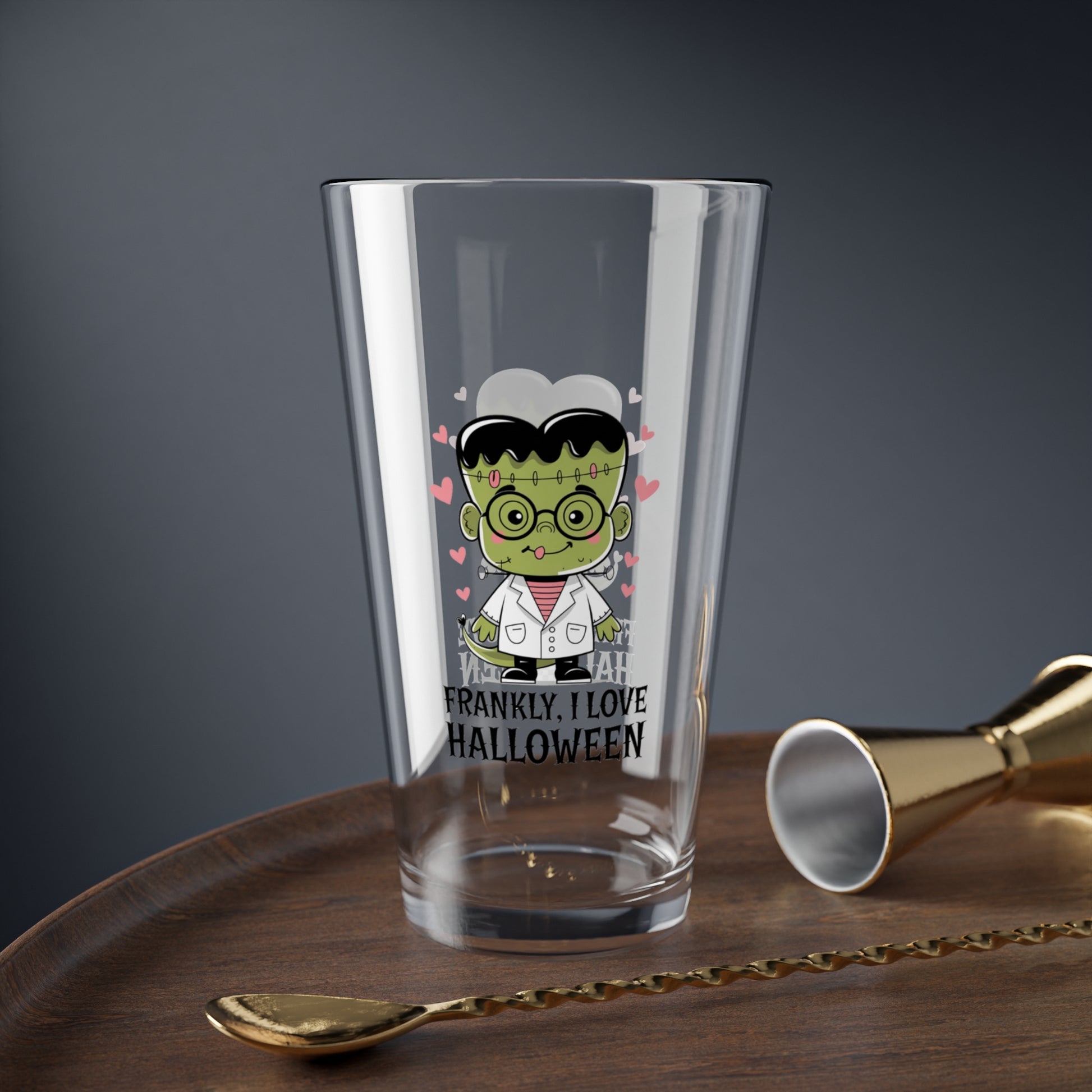 Frankly, I Love Halloween, Halloween Pint Glass, 16oz - Perfect Halloween Party Drinkware