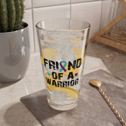 Friend of a Warrior: Personalized Suicide Prevention Awareness Warrior Pint Glass - Proud Family Member