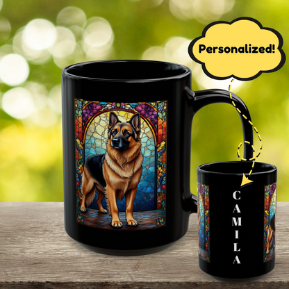German Shepherd (Black & Tan) Personalized Mug, Pet Lover Mug, Dog Coffee Mug, Custom Name Mug, Dog Lover Gift, Dog-Themed Mug, GS Mug