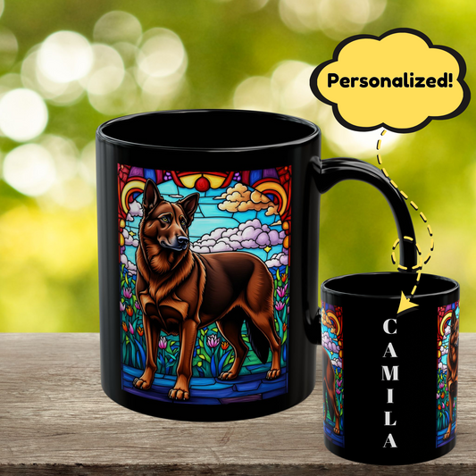 Liver German Shepherd custom name mug for dog lovers