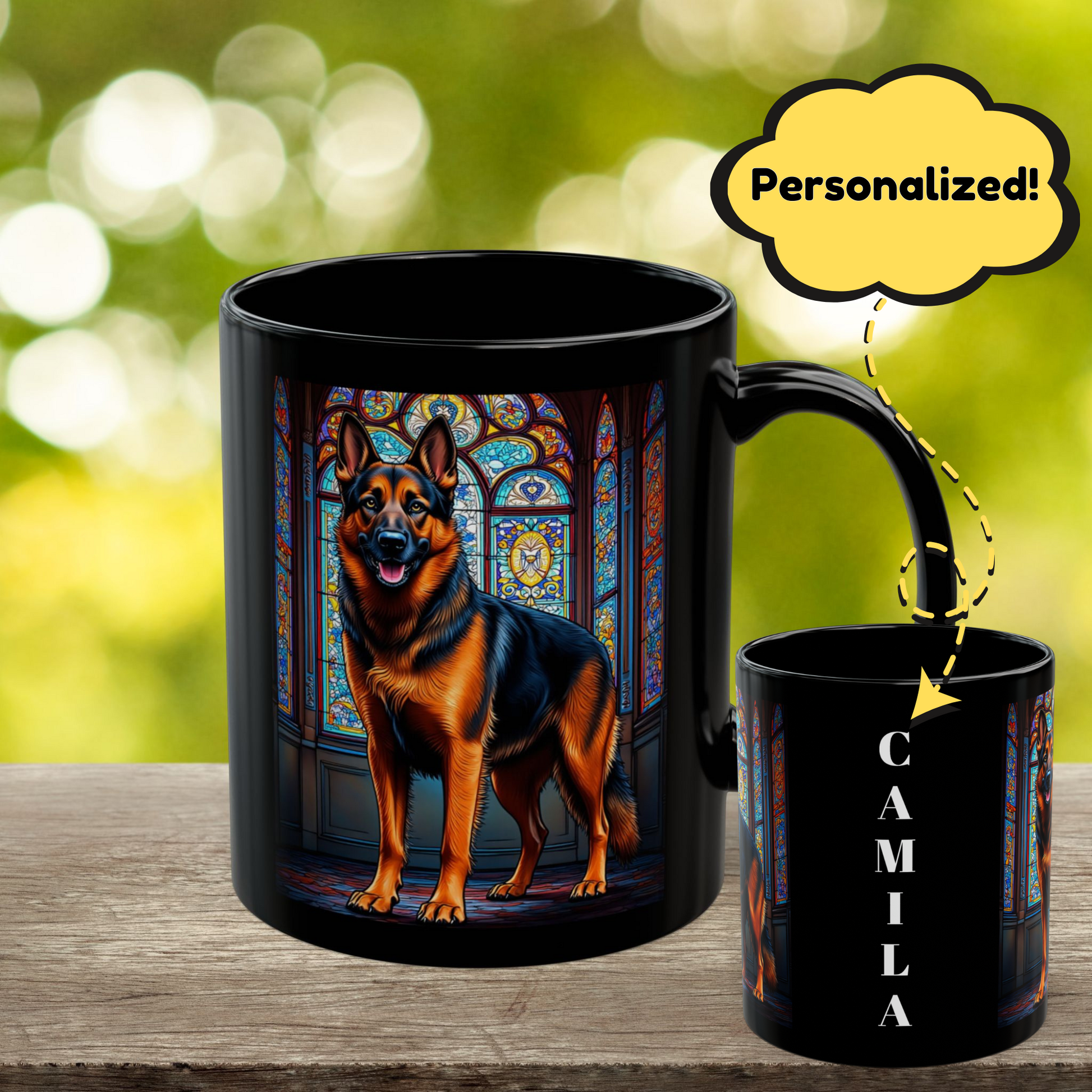 German Shepherd (Red & Black) Personalized Mug, Pet Lover Mug, Dog Coffee Mug, Custom Name Mug, Dog Lover Gift, Dog-Themed Mug, GS Mug