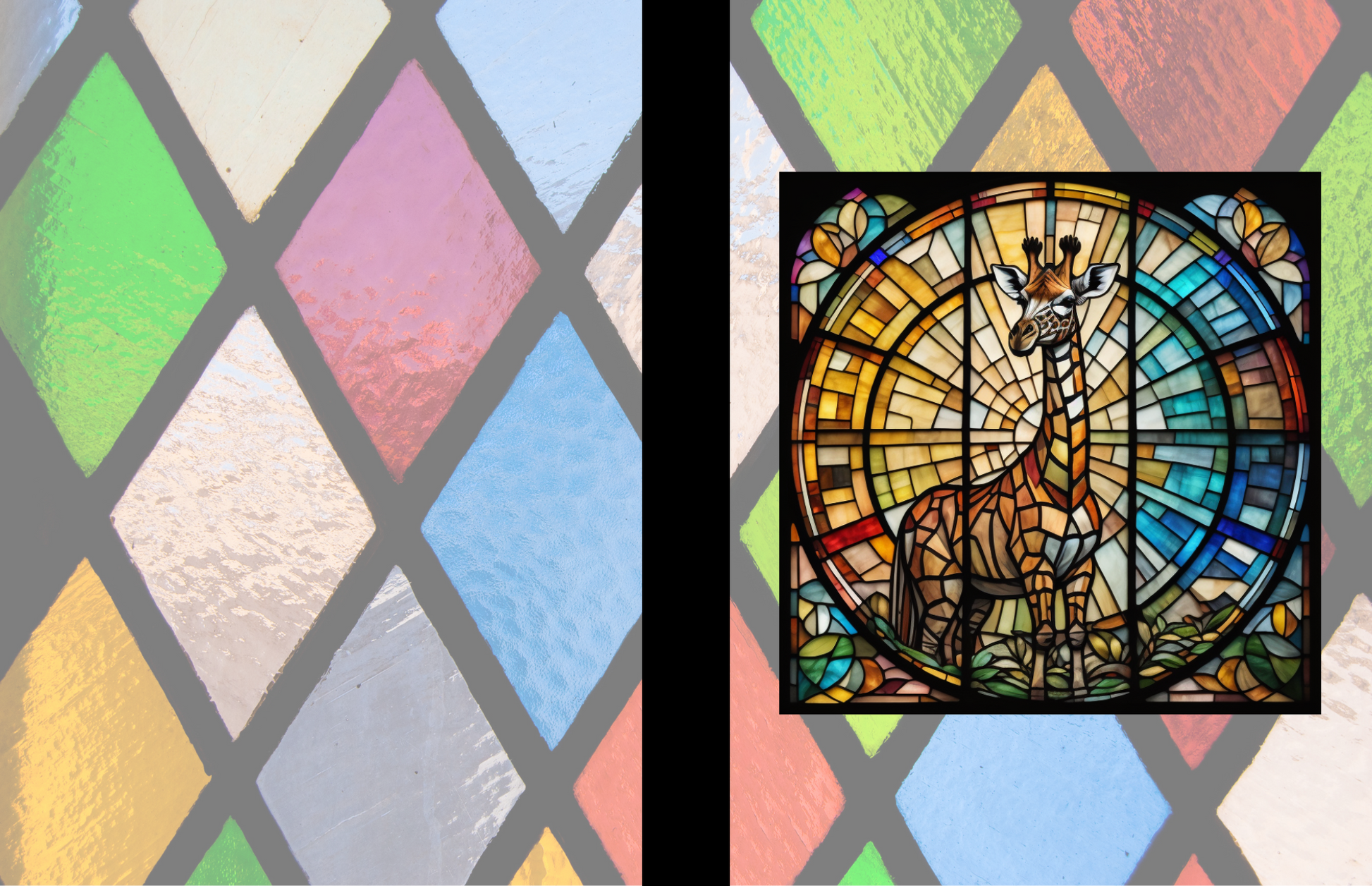 Giraffe - Stained Glass Zoo Animals Composition Notebook