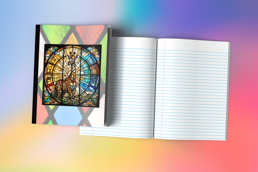 Giraffe - Stained Glass Zoo Animals Composition Notebook