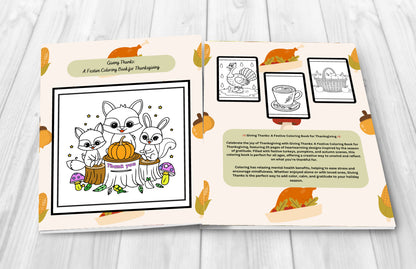 Giving Thanks Thanksgiving Affirmations Coloring Book: Mindfulness, and Relaxation, Fall-Themed Family Activity and Holiday Gift