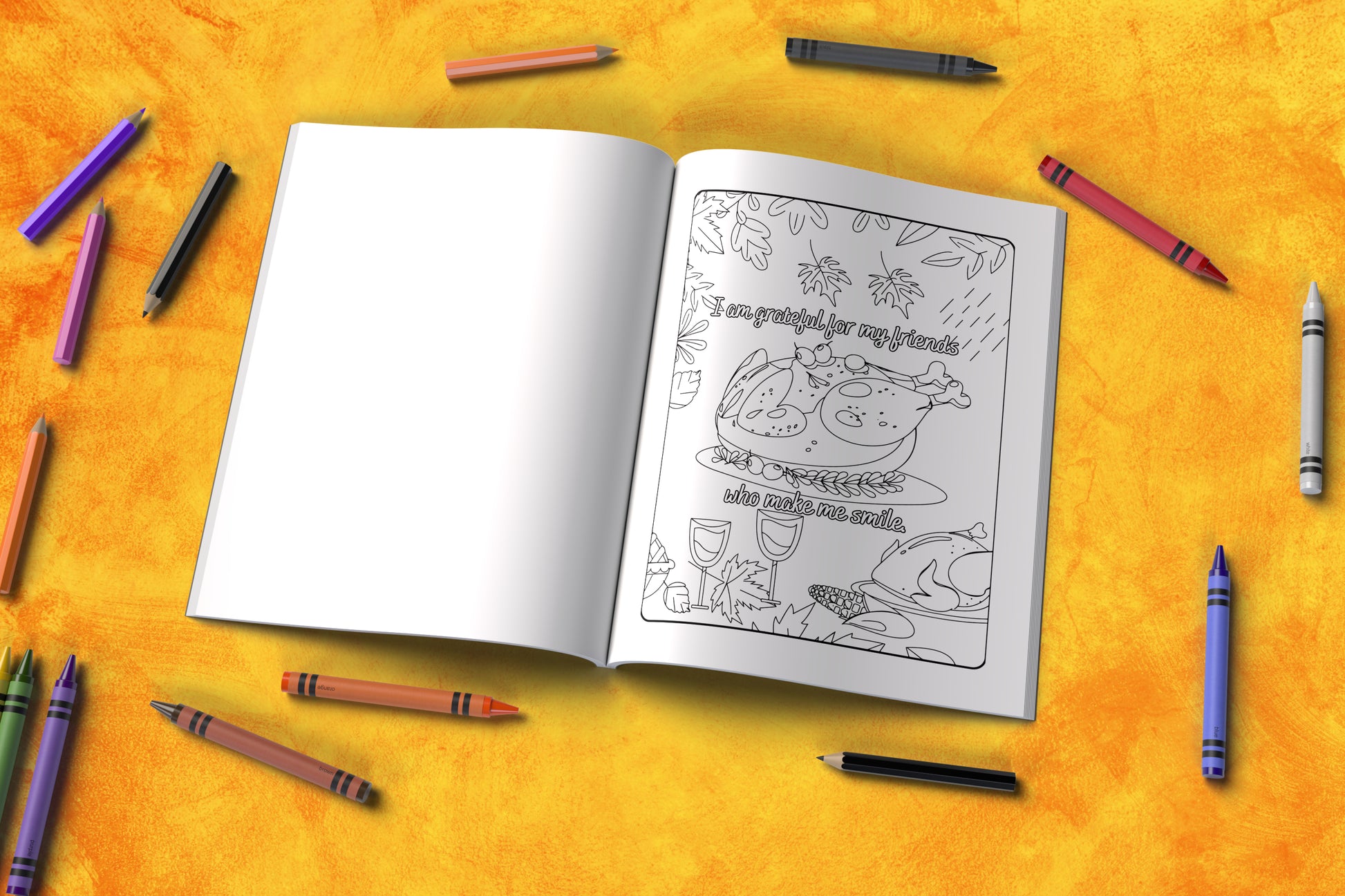 Grateful Gobblers Thanksgiving Affirmations Coloring Book: Mindfulness, and Relaxation, Fall-Themed Family Activity and Holiday Gift