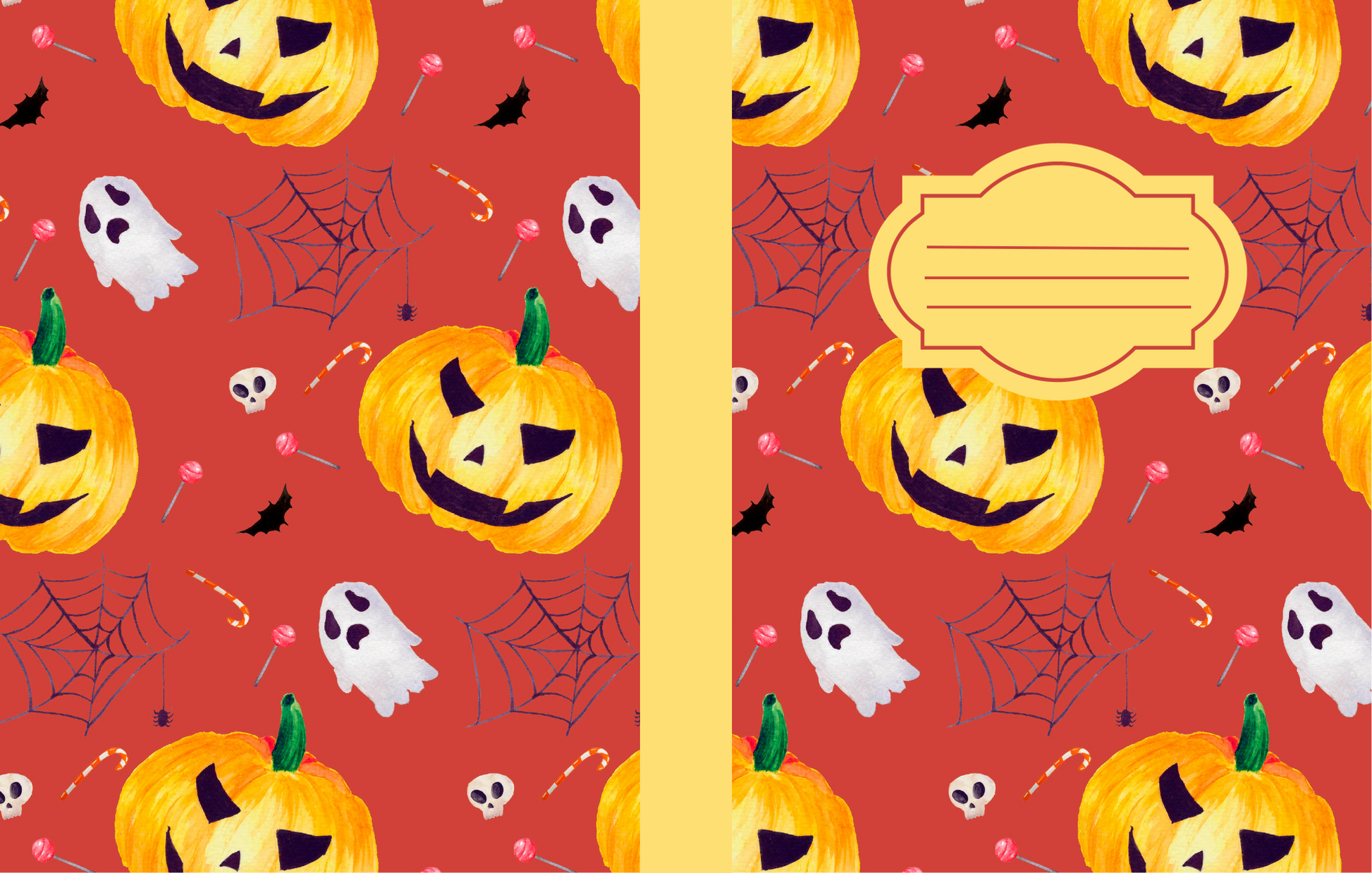 Halloween Wide Ruled Composition Notebook, Halloween Journal - Dark Orange