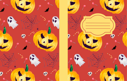 Halloween Wide Ruled Composition Notebook, Halloween Journal - Dark Orange