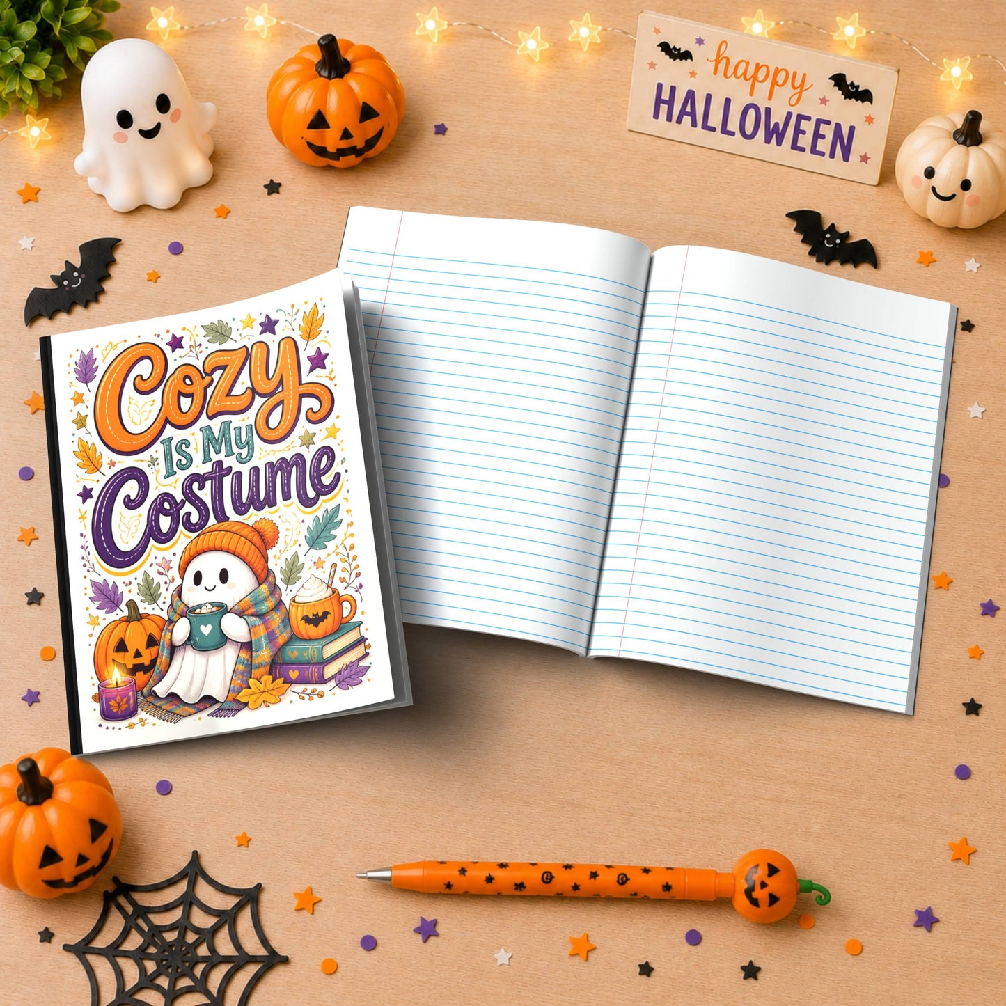 Cozy Is My Costume Halloween Themed Notebook