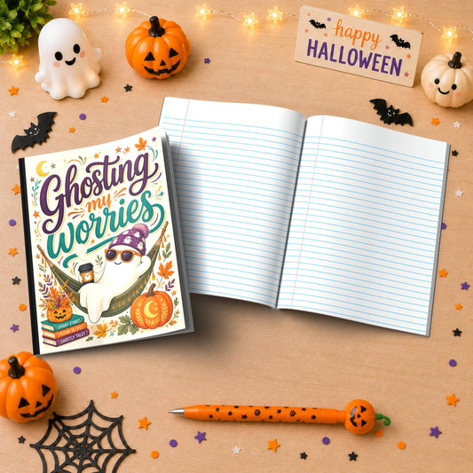 Ghosting My Worries Halloween Themed Notebook