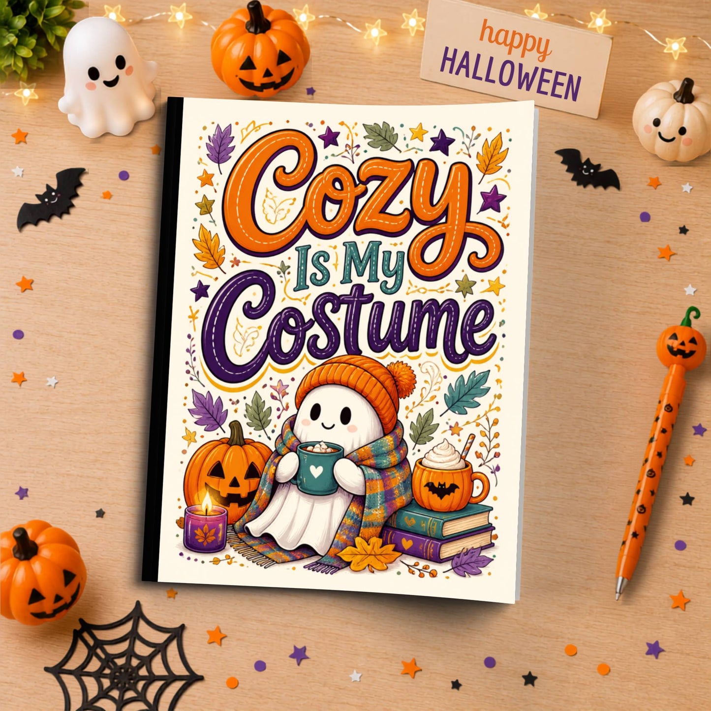 Cozy Is My Costume Halloween Themed Notebook