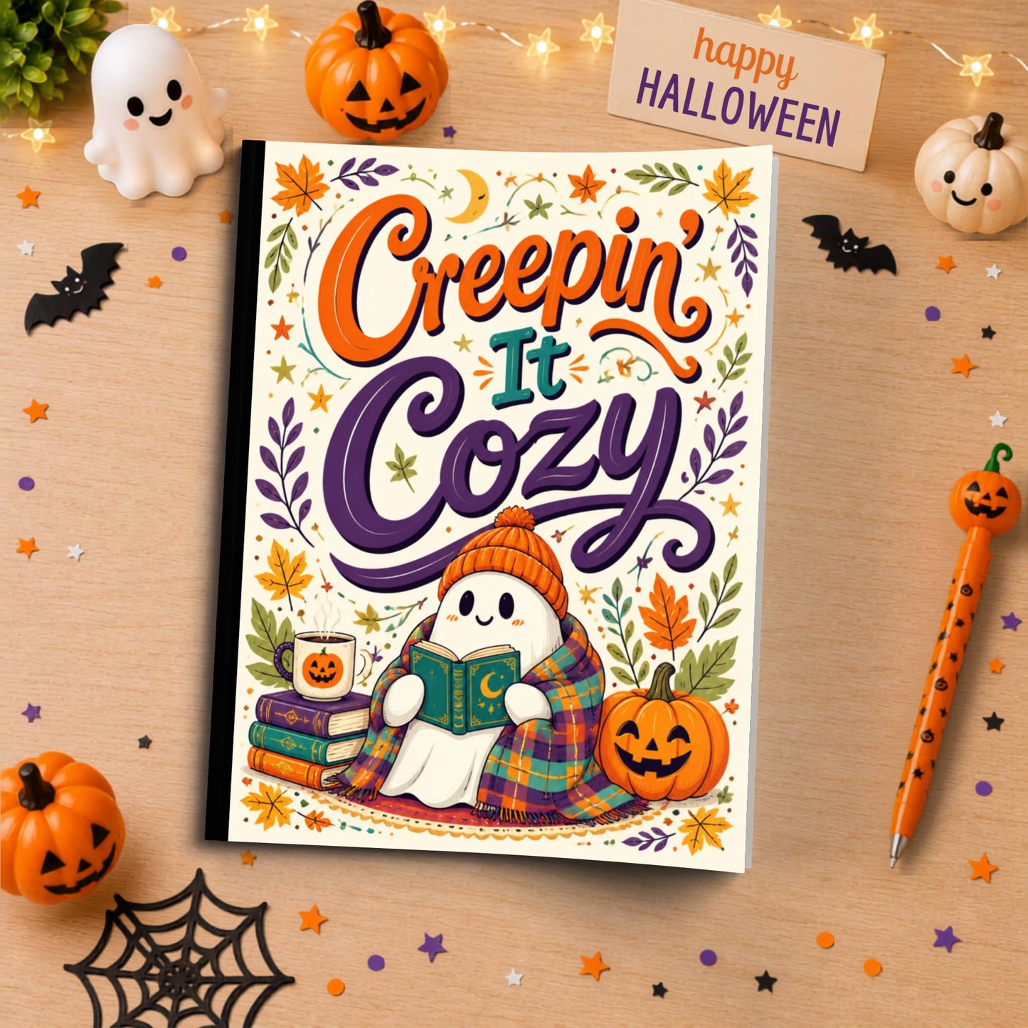 Creepin' It Cozy Halloween Themed Notebook