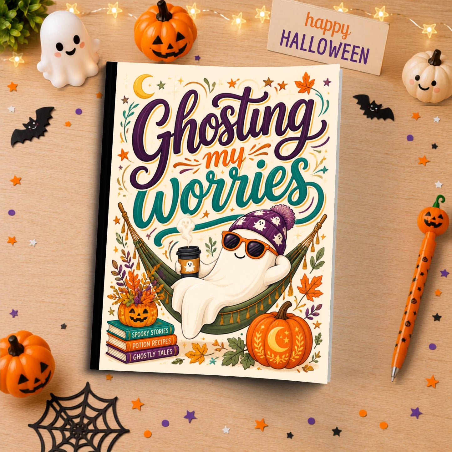 Ghosting My Worries Halloween Themed Notebook