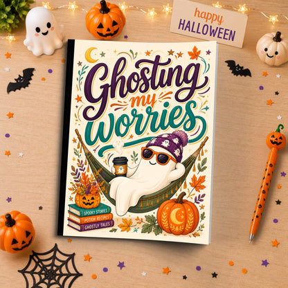 Ghosting My Worries Halloween Themed Notebook