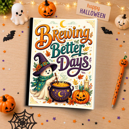Brewing Better Days Halloween Themed Notebook