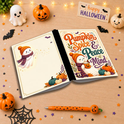 Pumpkin Spice & Peace of Mind Halloween Themed Notebook
