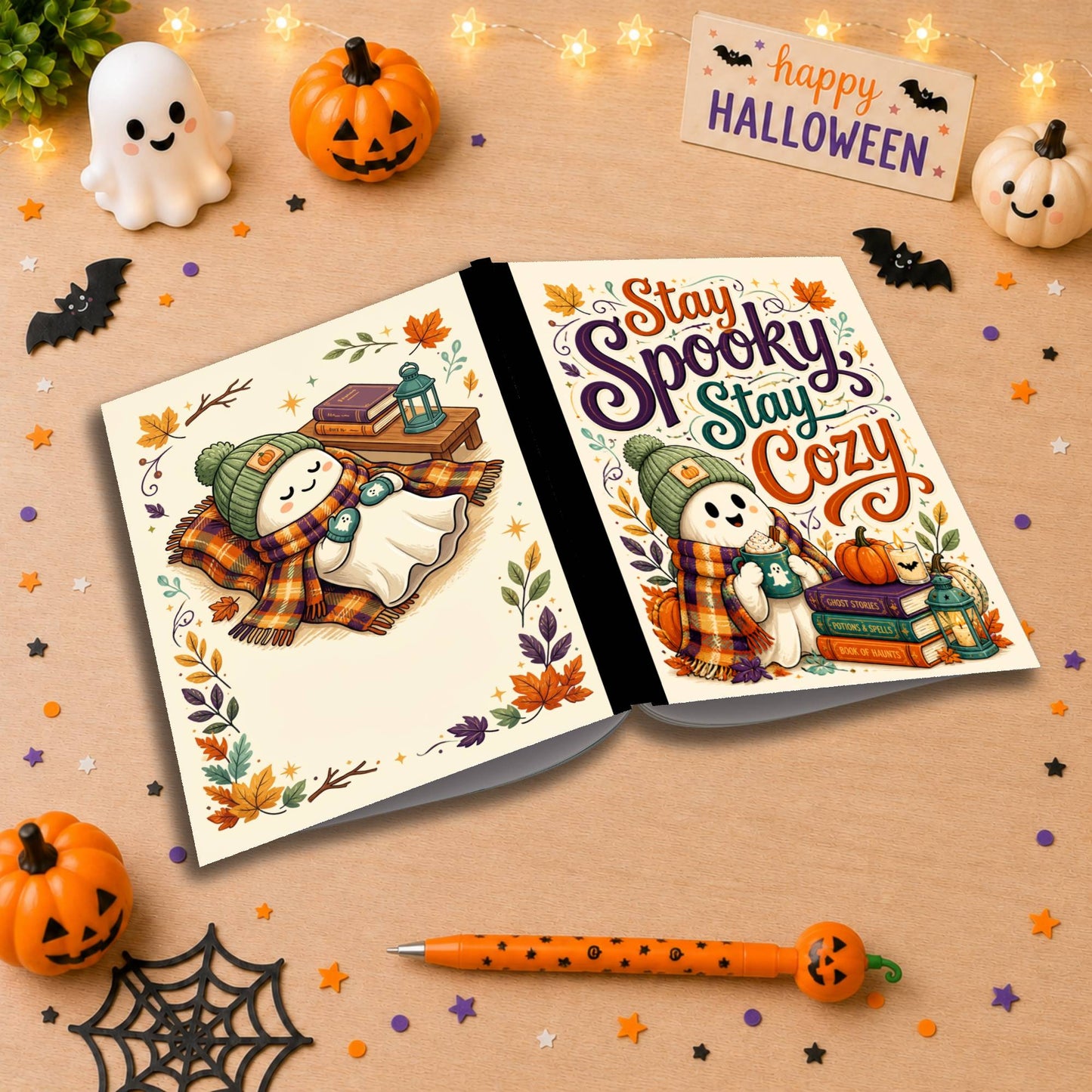 Stay Spooky, Stay Cozy Halloween Themed Notebook