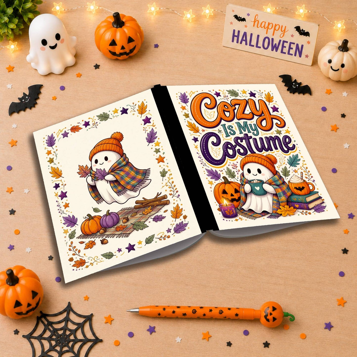 Cozy Is My Costume Halloween Themed Notebook