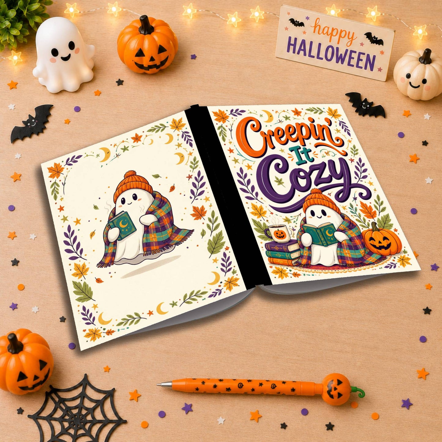 Creepin' It Cozy Halloween Themed Notebook