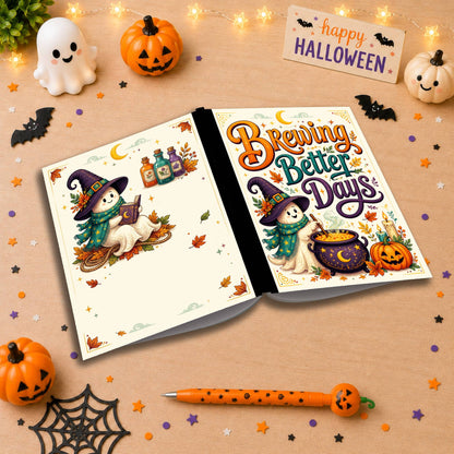 Brewing Better Days Halloween Themed Notebook