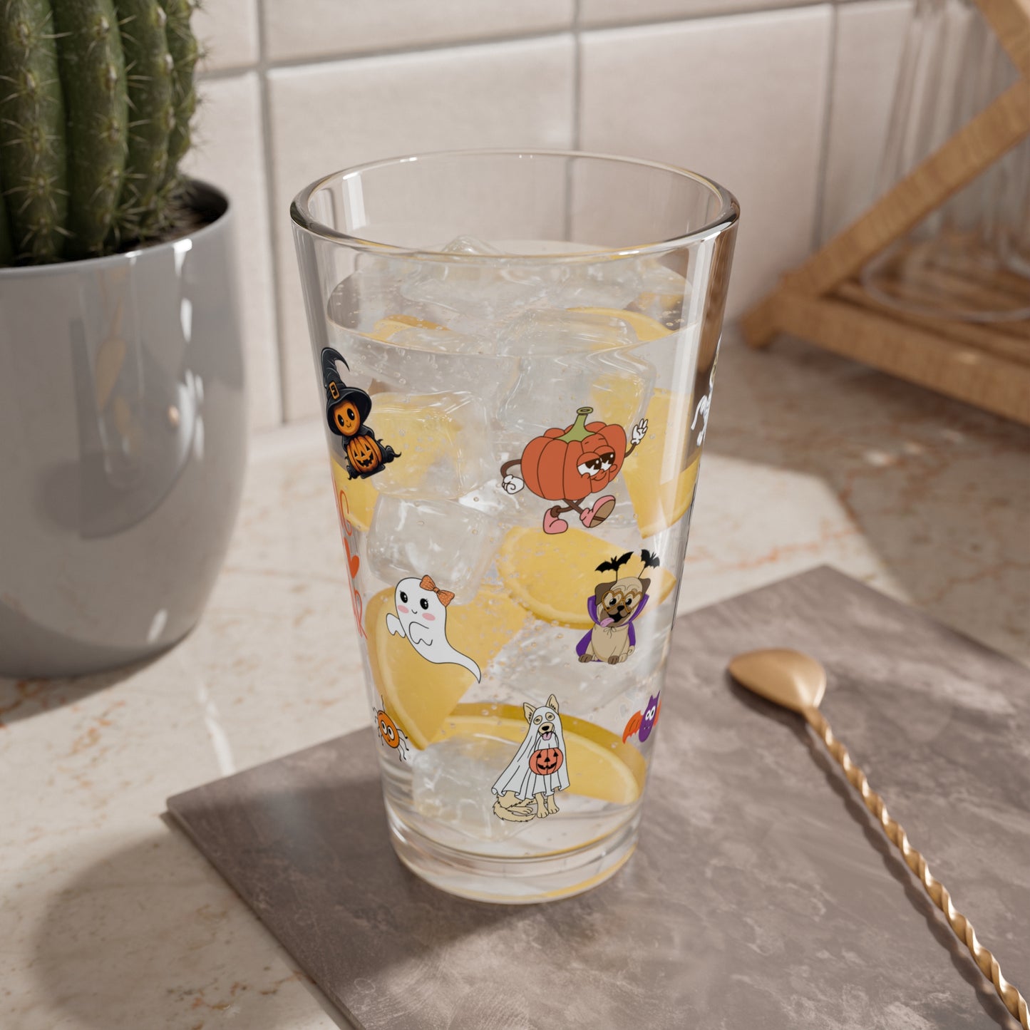 Healing is Not Linear, Halloween Pint Glass, 16oz - Perfect for Positive Sips & Fall Fun