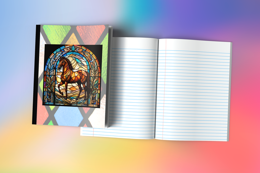 Horse - Stained Glass Zoo Animals Composition Notebook