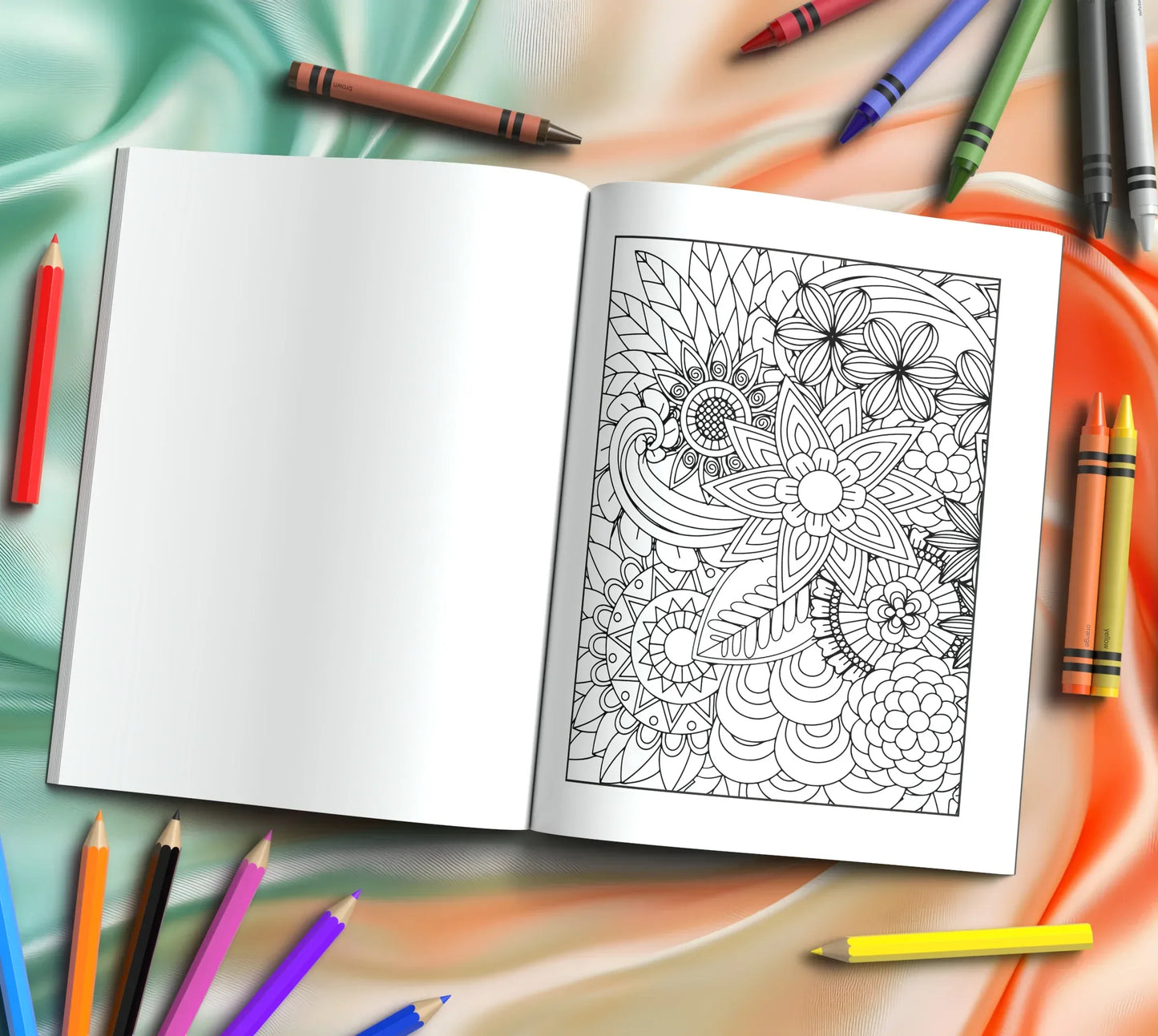 Shop our premium infinite blossoms a 25 page therapeutic flower coloring book from MySisterIsASurvivor.
