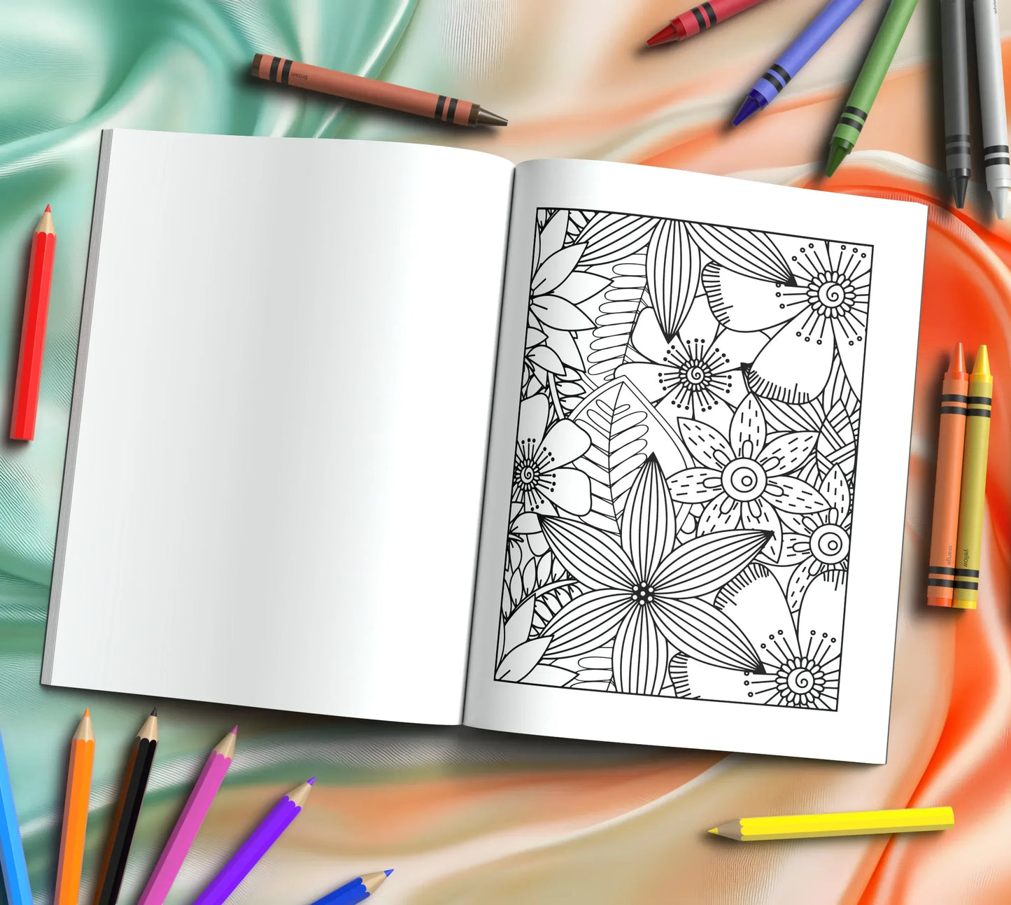 Shop our premium infinite blossoms a 25 page therapeutic flower coloring book from MySisterIsASurvivor.