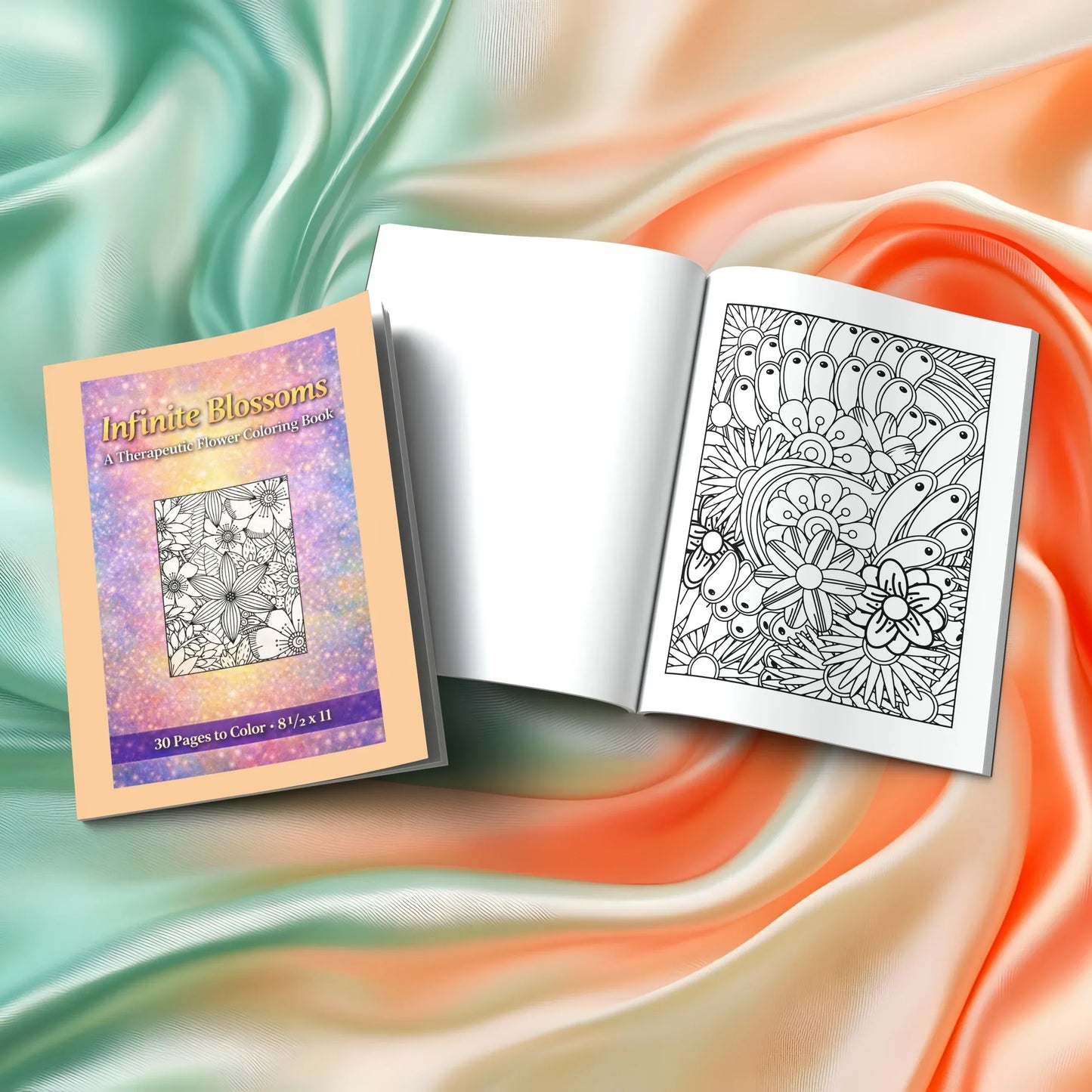 Shop our premium infinite blossoms a 25 page therapeutic flower coloring book from MySisterIsASurvivor.