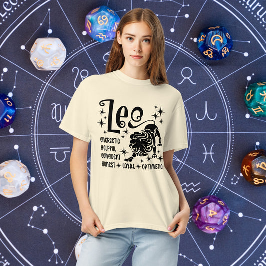 Leo Zodiac Comfort Colors T-Shirt - Confident and empowering Leo zodiac shirt, ideal for astrology fans and self-love gifts