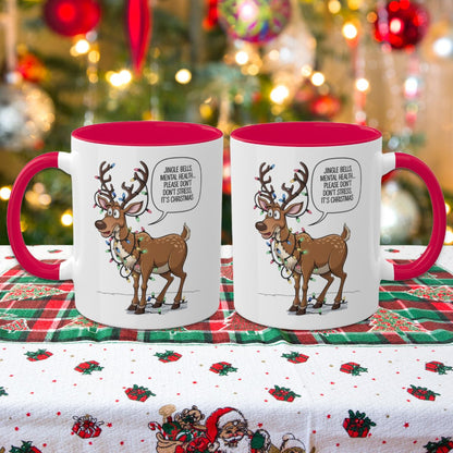 Jingle Bells, Mental Health... Please Don't Stress, It's Christmas: Colorful Christmas Mugs, Funny Mental Health Mug, Anxiety Humor Coffee Cup, Holiday Self-Care Gift, Festive Stocking Stuffer