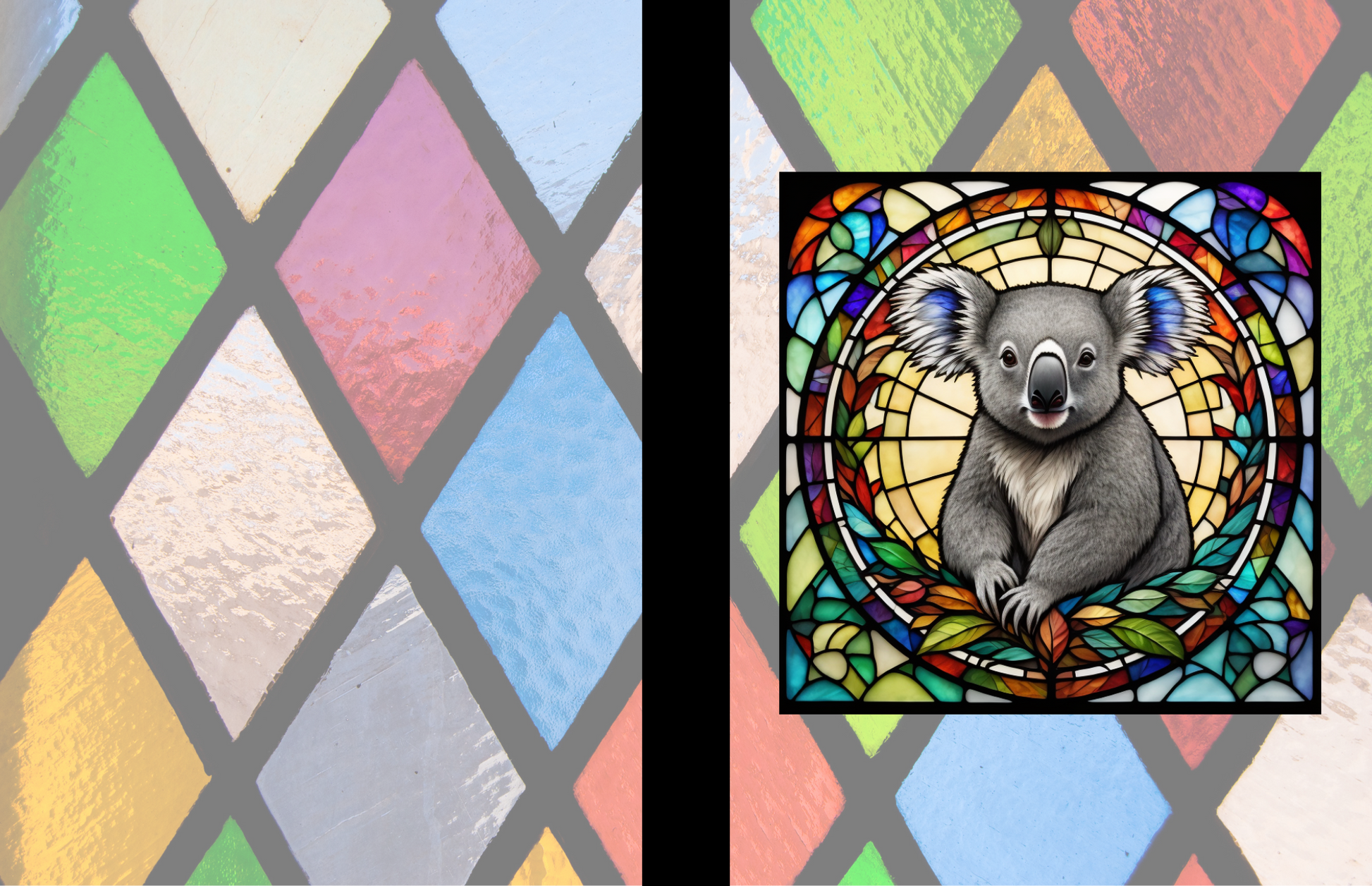 Koala - Stained Glass Zoo Animals Composition Notebook