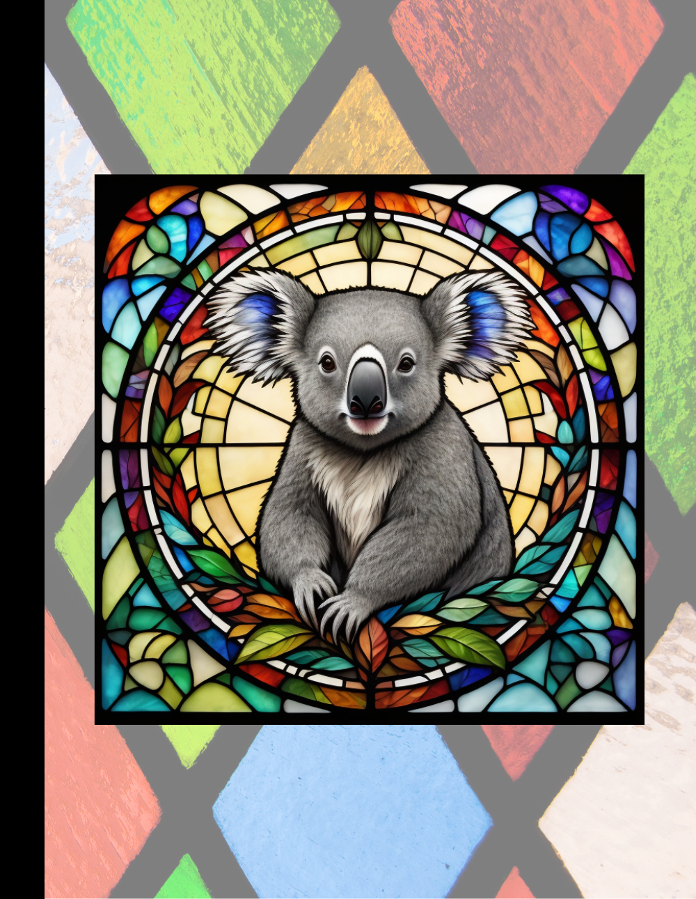 Koala - Stained Glass Zoo Animals Composition Notebook
