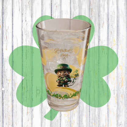 Little Luck Charm: Mindful St. Patrick's Day 16oz Pint Glasses - Festive Design for Positivity & Wellness