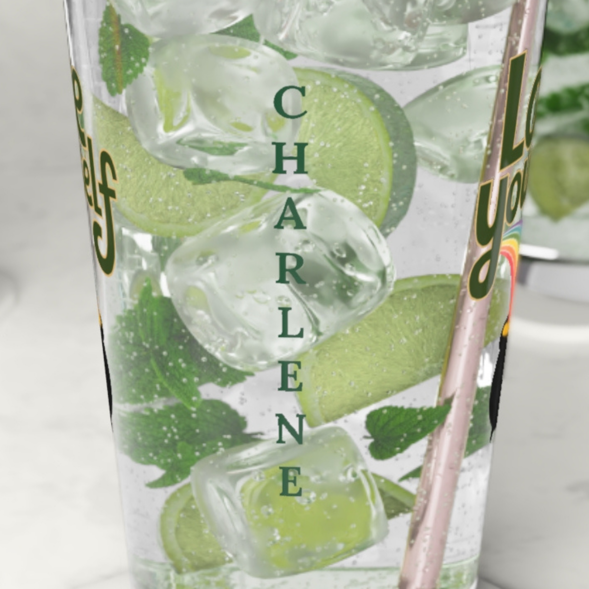 Love Yourself: Personalized St. Patrick's Day Pint Glass - Customizable Name for Happiness and Positivity