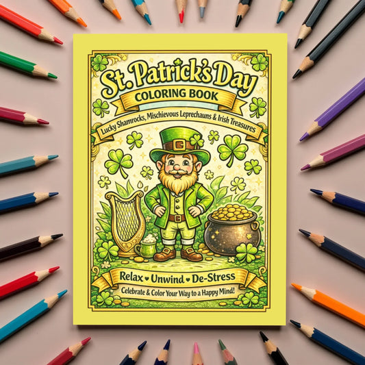 Shop our st patricks day coloring book lucky shamrocks mischievous leprechauns irish treasures featuring the Default Title style option from MySisterIsASurvivor.
