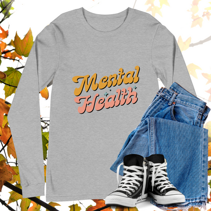 Mental Health - Retro Long Sleeve Tee, Bella + Canvas