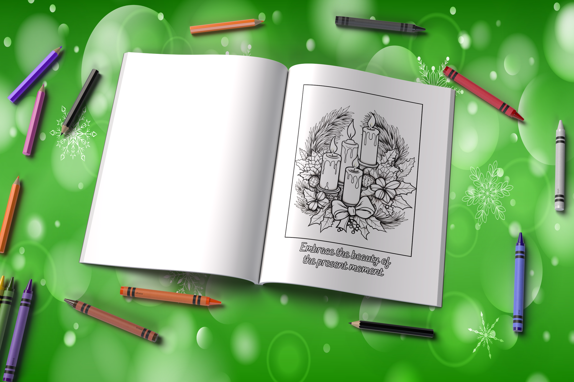 Merry & Mindful: Christmas Coloring Book with 25 Christmas-Themed Affirmations