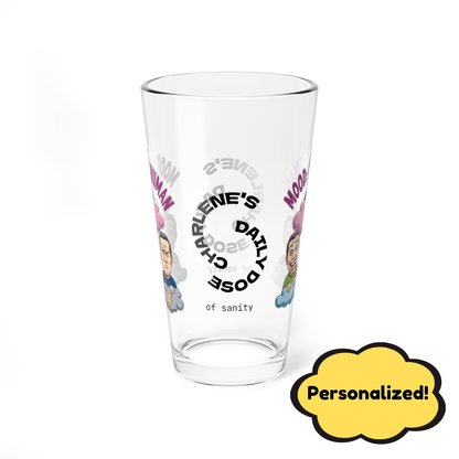 Mood: Human - Personalized Funny Pint Glass, Sassy Drinkware with Attitude, Daily Dose of Attitude and Humor
