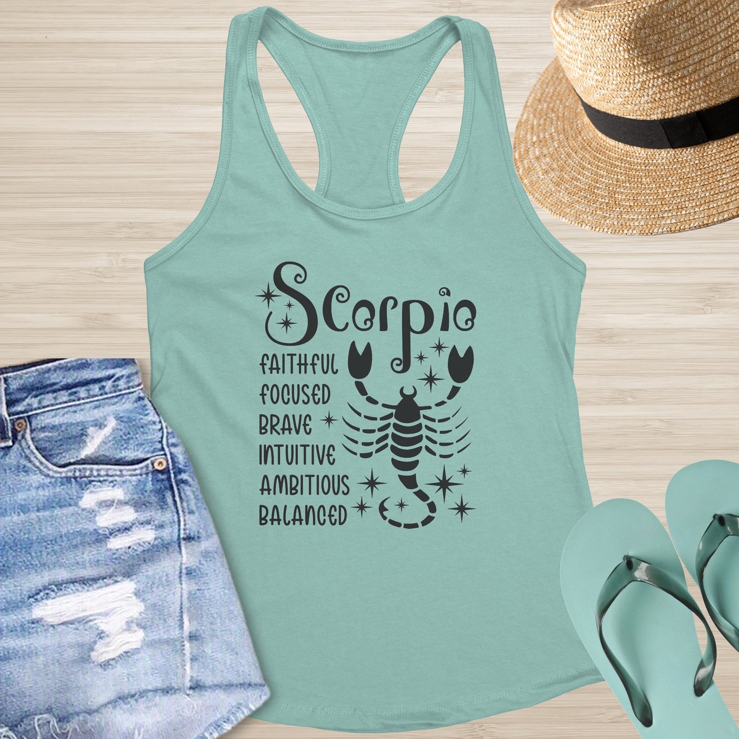 Scorpio Racerback Tank - Deep Emotional Wellness Shirt for Transformation & Focus
