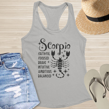 Scorpio Racerback Tank - Deep Emotional Wellness Shirt for Transformation & Focus