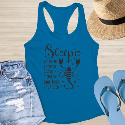 Scorpio Racerback Tank - Deep Emotional Wellness Shirt for Transformation & Focus