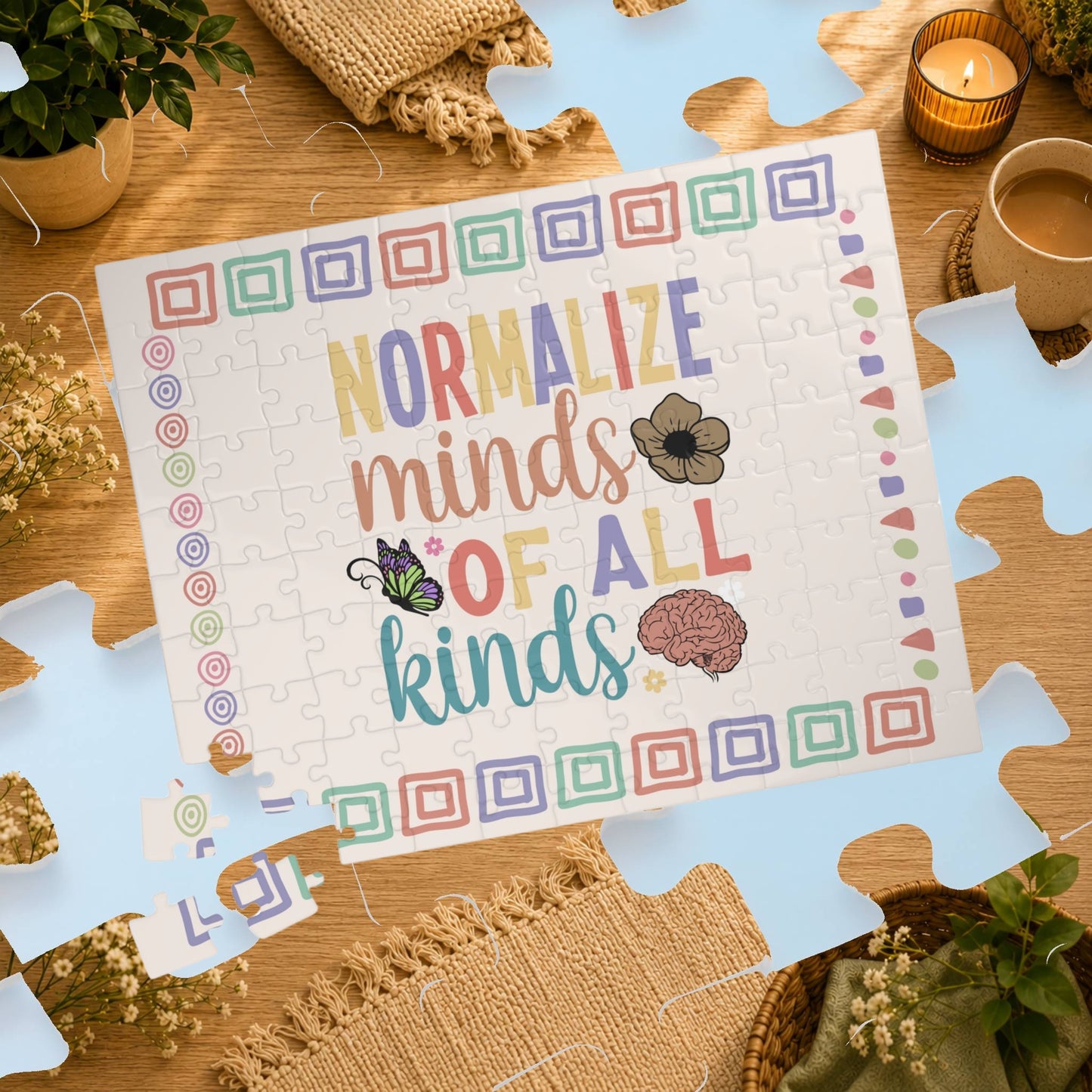Normalize Minds of All Kinds - Affirmation Puzzle Gift for Survivors and Puzzle Lovers