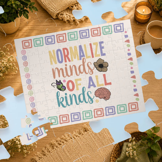 Normalize Minds of All Kinds - Affirmation Puzzle Gift for Survivors and Puzzle Lovers